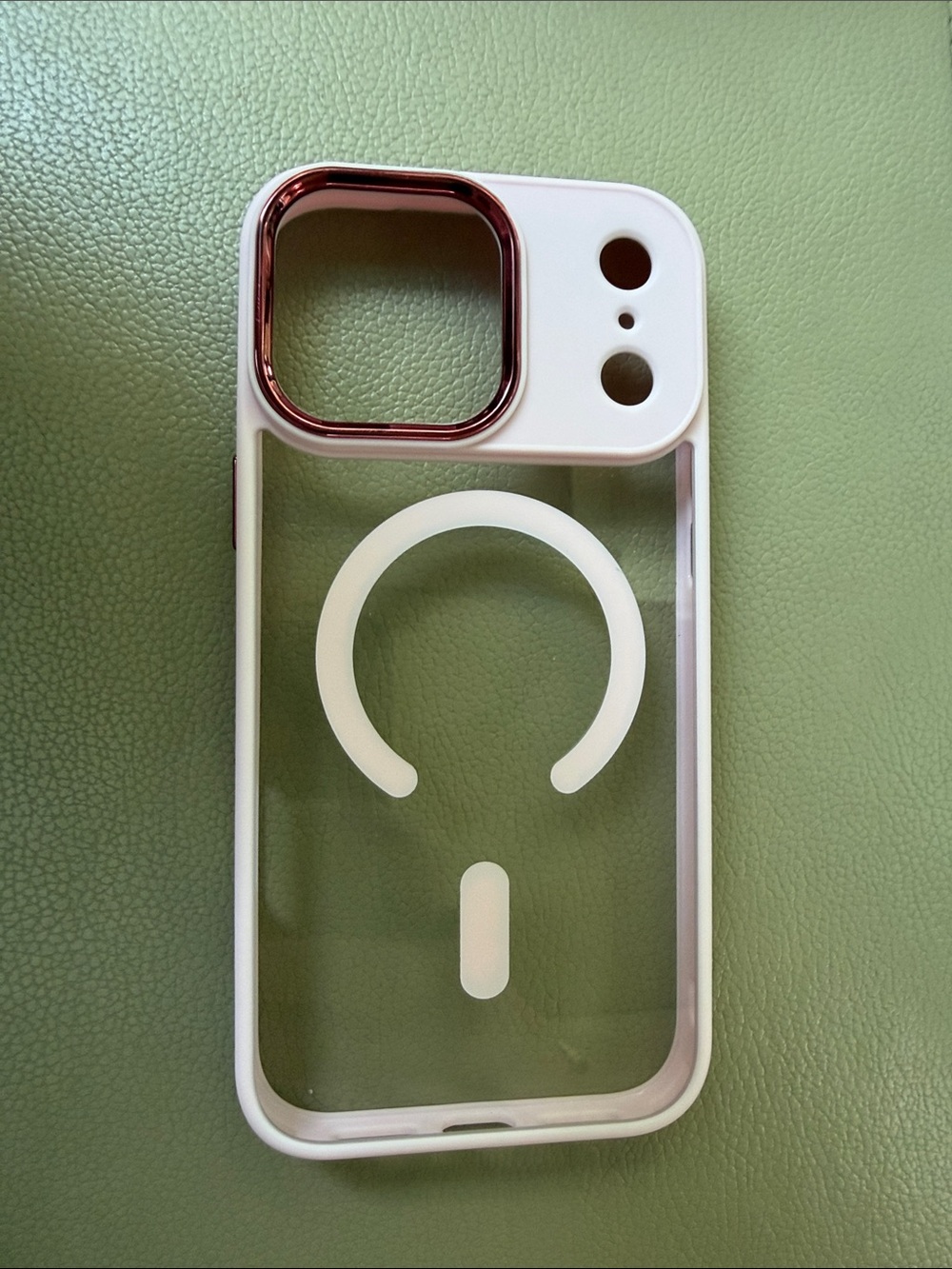 Clear Pink Magnetic Phone Case with Rose Gold Camera Accent IPhone 17 Pro Max